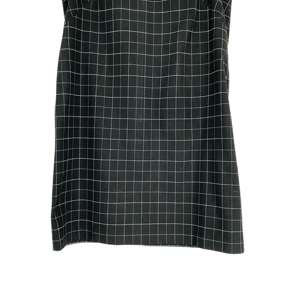 Loft Dress Womens Size 8 Check Plaid Ruffle Cap Sleeve Preppy Career Black White - Picture 9 of 9